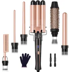 Set ondulator 6 în 1 cu accesorii interschimbabile pentru coafare completă
