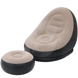 Set fotoliu gonflabil cu taburet pentru relaxare, interior și exterior