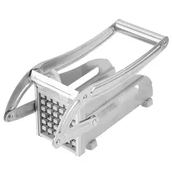 Tocător manual cartofi prăjiți din oțel inoxidabil cu 2 lame, feliator legume pentru bucătărie