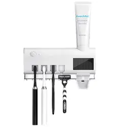 Distribuitor automat de pastă de dinți cu sterilizare UV și suport periuțe