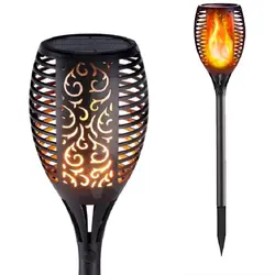 Lampă solară decorativă cu LED, efect de flacără, model XF-6017