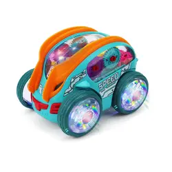 Masina cu lumini si sunete, Jucarie interactiva si distractiva, transparenta, rotativa 360 de grade, care se rostogoleste 6511110046702 CON-234