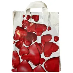 Pungă inimă 30 × 40 cm, 50 microni, set 50 bucăți