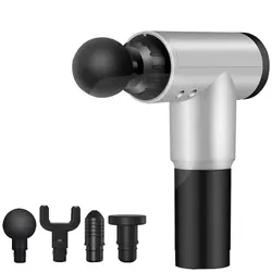 Aparat de masaj profesional anticelulitic Fascial Gun cu 4 capete și vibrații