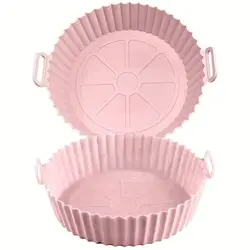 Farfurie din silicon reutilizabilă pentru friteuză cu aer cald, rotundă, cu mânere, 20 cm