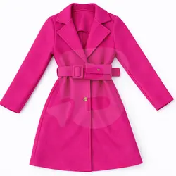 Palton fete 4–14 ani culoare fucsia cu cordon – set 6 bucăți