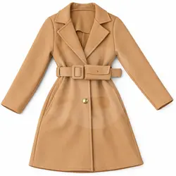 Palton fete 4–14 ani culoare maro cu cordon – set 6 bucăți