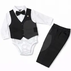 Set 4 Costume Elegante pentru Bebeluși Băieți, 4 Piese, Culoare Negru – 6–18 luni