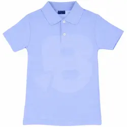 Tricou polo albastru deschis pentru adolescenți, potrivit pentru școală