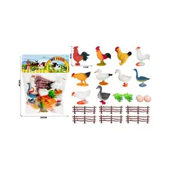Jucării fermă cu păsări și elemente decorative