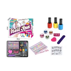 Set Manichiură pentru Fetițe, Include Oje Non-Toxice pe Bază de Apă și peste 80 Stickere Decorative, Dimensiuni Cutie 25 x 20 cm