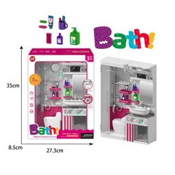 Set de Baie Interactiv pentru Păpuși, cu Duș Funcțional, Lumini și Accesorii de Îngrijire