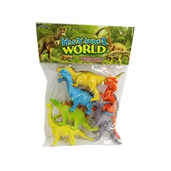 Figurine dinozauri colorate Happy Animal World