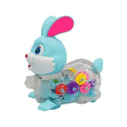 Iepuraș Dansator și Rotativ pentru Copii, cu Proiecții de Lumini Multicolore și Melodii Vesel, Mișcare 360 Grade