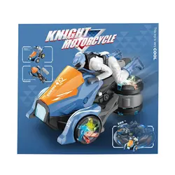 Motocicletă de Cascadorii cu Telecomandă, Rotație la 360 Grade, Efecte de Lumini Intermitente și Muzică, Design Aerodinamic