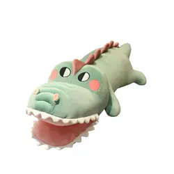 Crocodil de Pluș Gigant, Material Ultra-Pufos și Moale, Ideal pentru Îmbrățișări sau Decor, Dimensiuni 56 x 17 cm, Verde