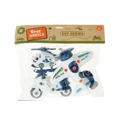 Set vehicule poliție de jucărie cu asamblare și demontare