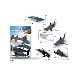 Set 6 Figurine Animale Marine „Ocean Life”, Detalii Realiste, Material Rezistent, 2 Variante de Modele, Dimensiuni 10-15 cm