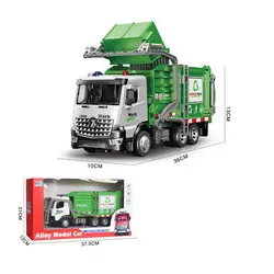 Camion de Gunoi "City Cleaner" din Metal (Die-Cast), Scara 1:24, cu Sunete, Lumini LED și Elemente Mobile
