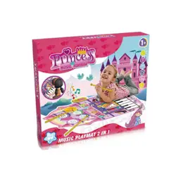 Covoraș Muzical Interactiv 2 în 1 pentru Copii, Tematică Prințese, Funcție Pian și Dans, Lumini și Melodii, 80 x 50 cm
