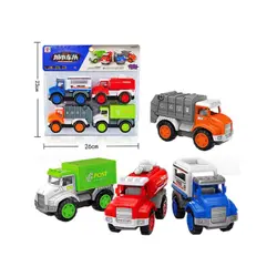 Set 4 masinute de jucarie demontabile tip Puzzle "City Car", vehicule interactive cu unelte incluse