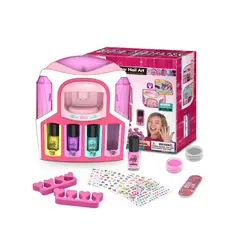 set nail art copii, kit manichiura jucarie, oja decojibila copii en-gros, uscator unghii jucarie, set creativ fete, accesorii beauty copii, jucarii cosmetice non-toxice