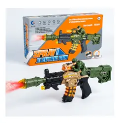 Pistol de jucarie interactiv "Spray Electric Gun" cu efect de abur (fum), sunete de lupta si lumini LED