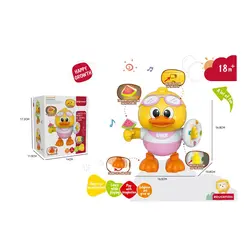 Rață Dansatoare Muzicală "Funny Duck", cu Lumini LED, Sunete și Mișcări Interactive pentru Bebeluşi