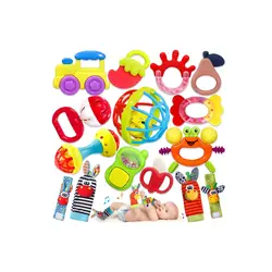 Set 10 Jucarii Zornaitoare si de Dentitie pentru Bebelusi, Multicolor, Material Non-Toxic