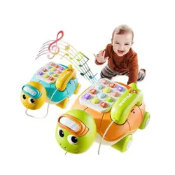 Telefon interactiv Broască Țestoasă Happy Growth cu muzică și lumini pentru bebeluși