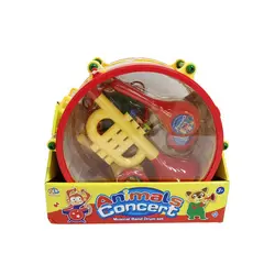 Instrumente Muzicale pentru Copii – Tobă cu Accesorii, Tamburină, Fluier și Zornăitoare