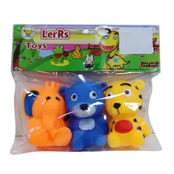 Set 3 Jucării Piuitoare din Cauciuc Moale, Modele Animale Vesele, Ideale pentru Baie și Dentitție, Dimensiuni 6-8 cm, Multicolor