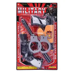 Set Complet de Polițist pentru Copii, Include Pistol, Baston de Intervenție și Cătușe, Lungime Baston 30 cm, Multicolor