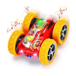 Mașină Nebună „Rolling Car” cu Telecomandă, Rotație Acrobatică la 360°, Efecte de Lumini LED și Melodii Antrenante, Înălțime 15 cm, Multicolor