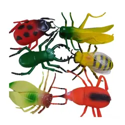 Set 6 Figurine Insecte Gigant, Detalii Realiste, Material Flexibil și Rezistent, Dimensiuni 12-18 cm, Multicolor