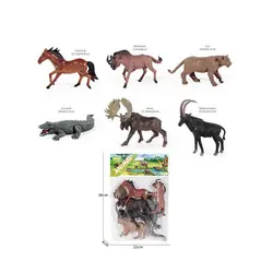 Set 6 Figurine Animale Sălbatice, Include Crocodil și Animale de Junglă, Detalii Realiste, Dimensiuni 10-12 cm, Multicolor