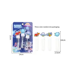 Set 3 tuburi solutie pentru baloane de sapun cu bagheta si figurine tematice spatiale