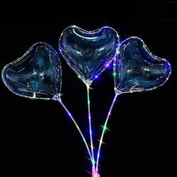 Set 50 baloane Party LED multicolor, formă Inimă