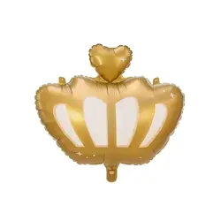 Balon din folie metalica forma Coroana regala cu imprimeu colorat 52x42 cm