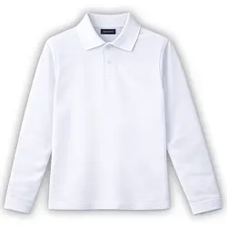 Bluză Polo Albă cu Guler pentru Băieți, Bumbac, Set 4 Bucăți 14–17 ani