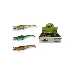 Set 12 Figurine Crocodili de Dimensiuni Mari, Lungime 30 cm, Material Flexibil și Durabil, Detalii Realiste