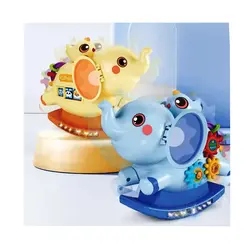 Elefant interactiv cu sunete si lumini, jucarie senzoriala pentru bebelusi si copii