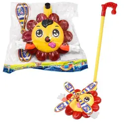 Jucărie de Împins pentru Copii, Model Floare cu Petale Mobile, Include Mâner Detașabil și Efecte Sonore, Înălțime Totală 55 cm