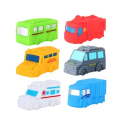 Set 6 jucării piuitoare mașinuțe de baie pentru copii