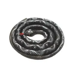 Șarpe Fals din Cauciuc Flexibil, Aspect Realist, Lungime 100 cm, Culoare Negru, Ideal pentru Speriat Păsările sau Farse