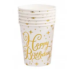 Set pahare aniversare Happy Birthday din carton