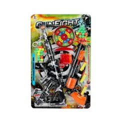 Set de Jucărie Gun Fight cu Mitralieră, Pistol și Accesorii, Design Colorat, Lungime Mitralieră 40 cm