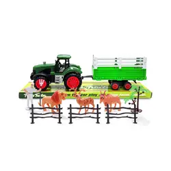 Tractor cu remorcă și animale sălbatice set de joacă