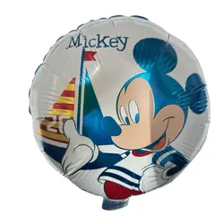 Balon din Folie de Aluminiu Rotund, Model Mickey Mouse Marinar, 25 x 25 cm