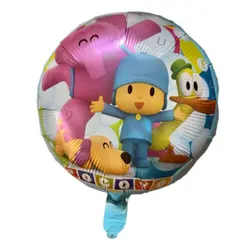 Balon din Folie de Aluminiu Rotund Pocoyo și Prietenii, Decor Multicolur Petrecere, 45 x 45 cm